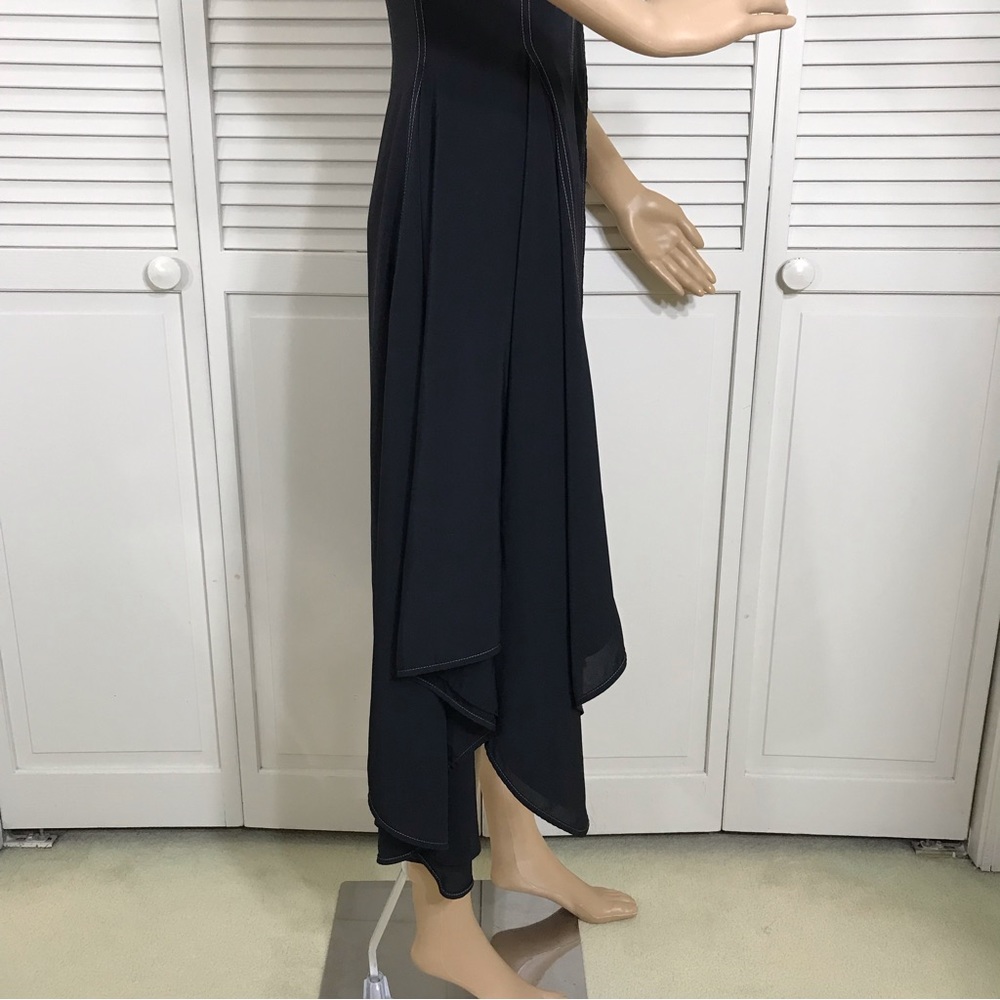 ADEAM Asymmetrical Black Collared Dress Small - Picture 7 of 14